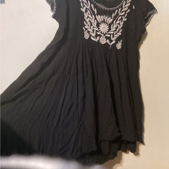 Women’s Fashion Fuse Embroidered Boho Smock Top Tunic Mini Dress Size L - Picture 2 of 5